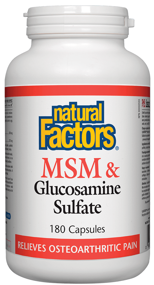 Natural Factors MSM & Glucosamine Sulfate 180 Capsules