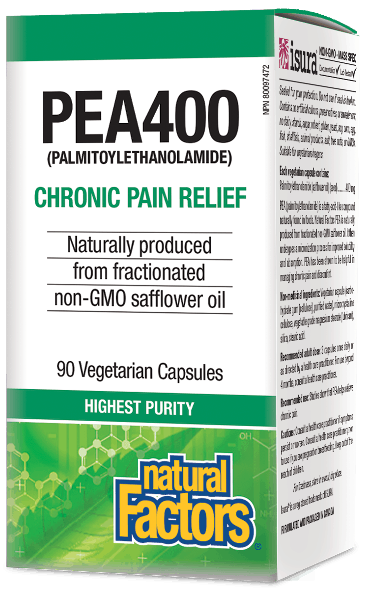 Natural Factors PEA400 Palmitoylethanolamide 90 V-Capsules