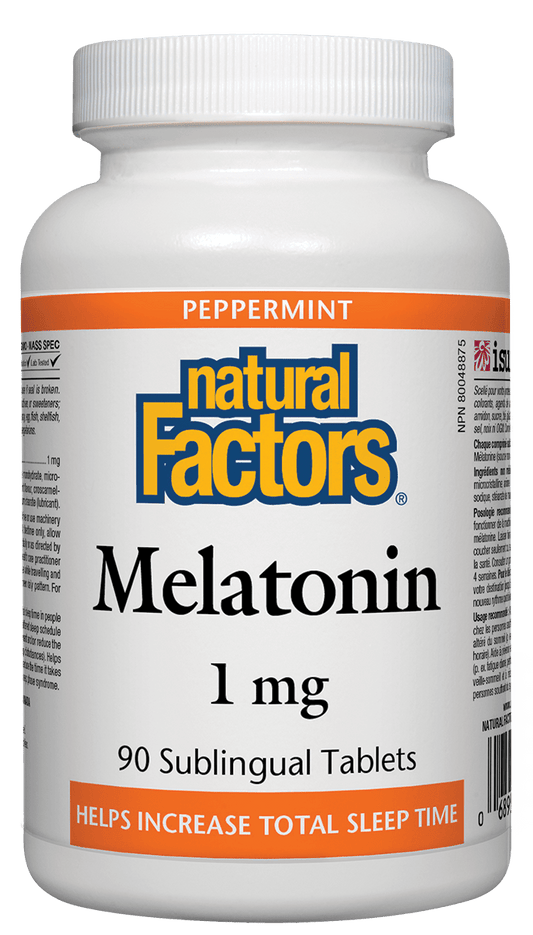 Natural Factors Melatonin 1mg Peppermint 90 Tablets