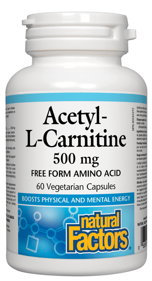Natural Factors Acetyl-L-Carnitine 500mg 60 V-Capsules