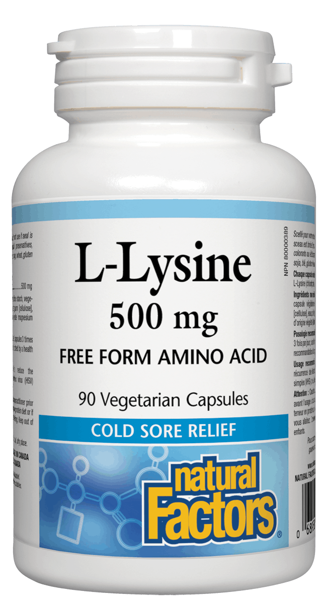 Natural Factors L-Lysine 500mg 90 V-Capsules