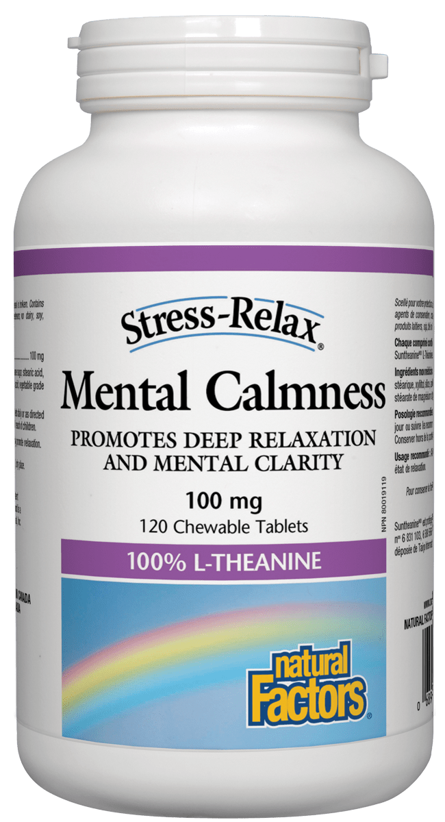 Natural Factors Stress-Relax & Trade Mental Calmness 100mg 120 Chewable Tablets