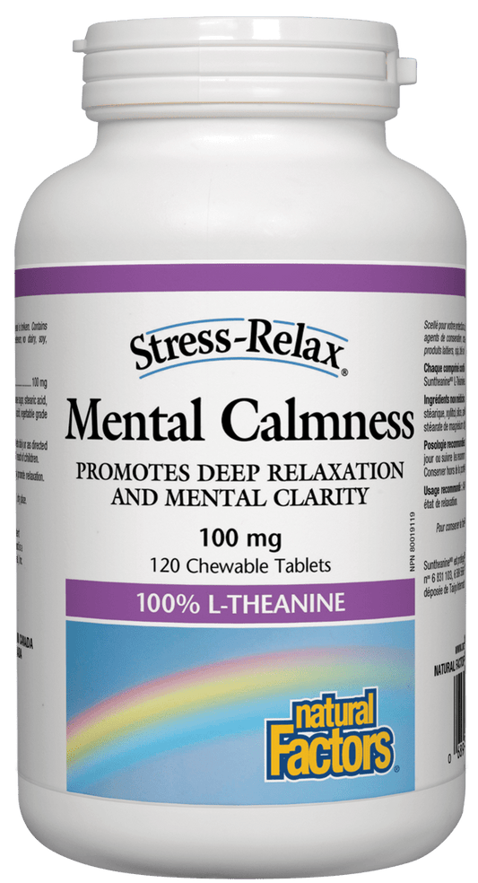 Natural Factors Stress-Relax & Trade Mental Calmness 100mg 120 Chewable Tablets