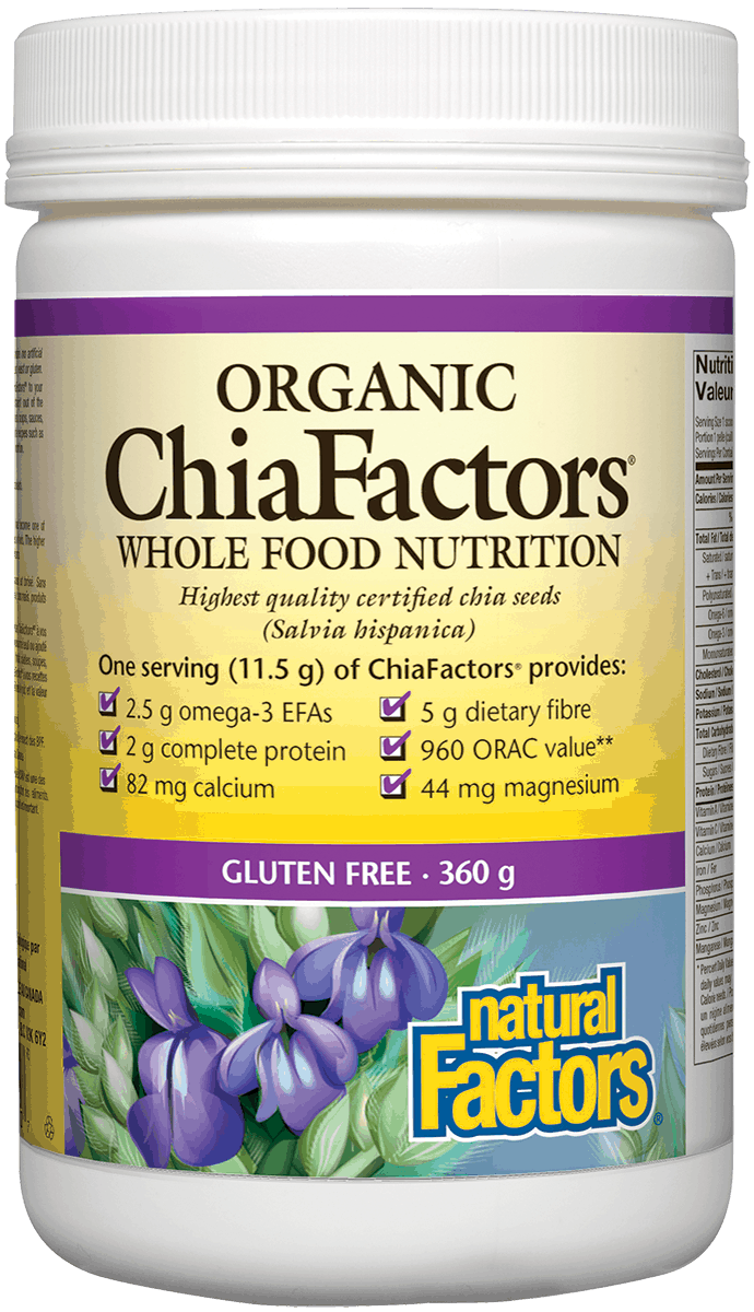 Natural Factors Organic ChiaFactors 360g Non-GMO Organic Chia Seeds