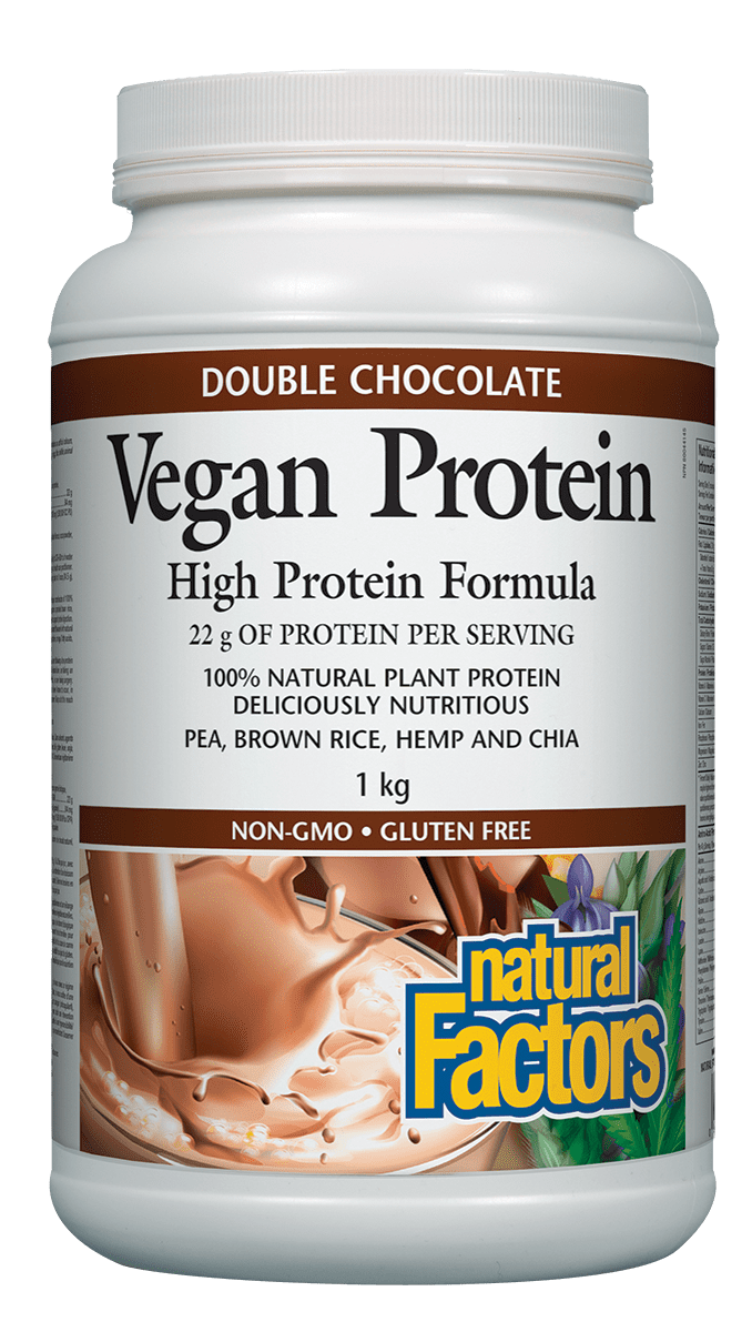 Natural Factors Vegan Protein Double Chocolate Flavour 1kg Powder