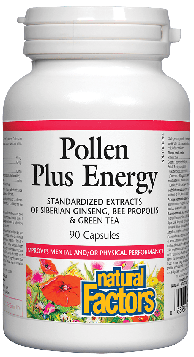 Natural Factors Bee Pollen Plus Energy 90 Capsules