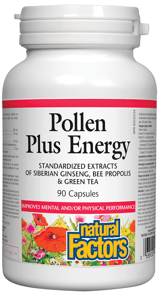 Natural Factors Bee Pollen Plus Energy 90 Capsules
