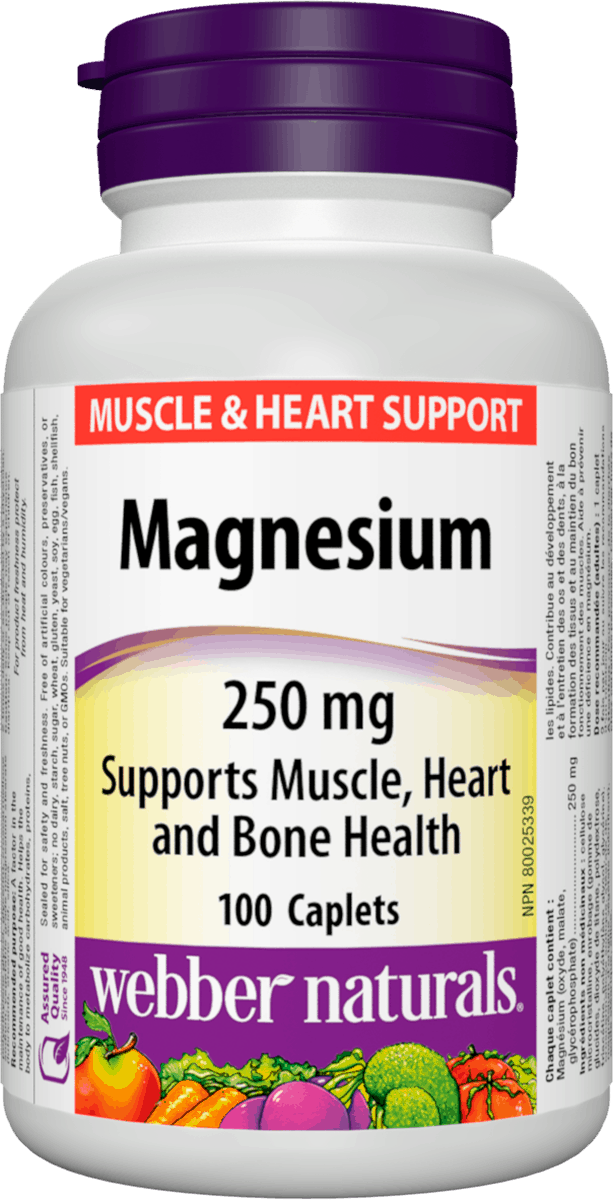 Webber Naturals Magnesium 250 mg, 100 Caplets
