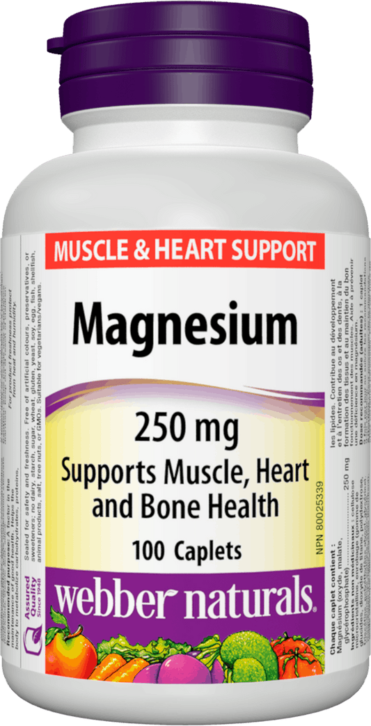 Webber Naturals  Magnesium 250 mg, 100 Caplets