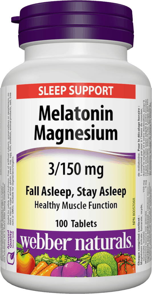 Webber Naturals Melatonin Magnesium 3/150 mg 100 tablets