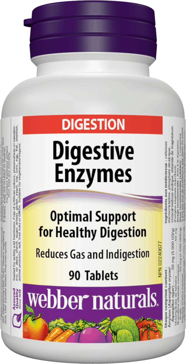 Webber Naturals Digestive Enzymes for Proteins and Carbohydrates, 90 tablets