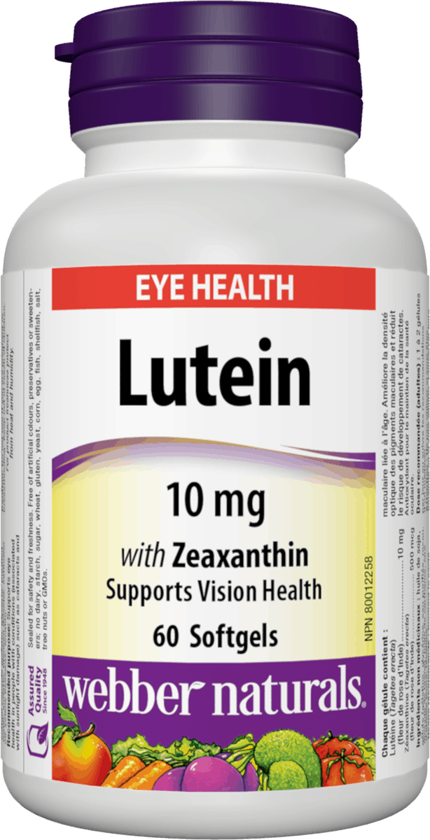 Webber Naturals Lutein (10 mg) with Zeaxanthin, 60 softgels