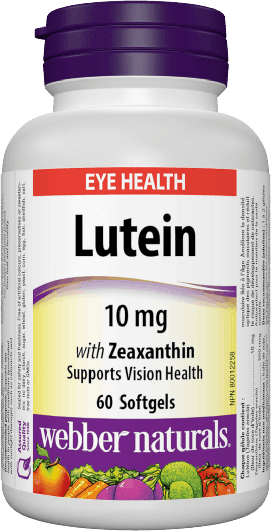 Webber Naturals Lutein (10 mg) with Zeaxanthin, 60 softgels