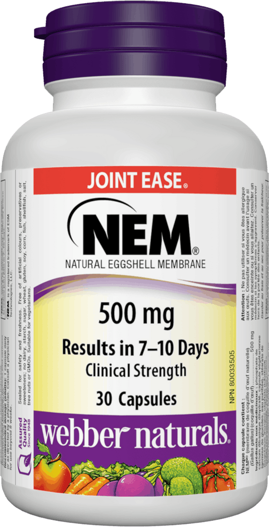 Webber Naturals NEM (Natural Eggshell Membrane) 500 mg, 30vcaps