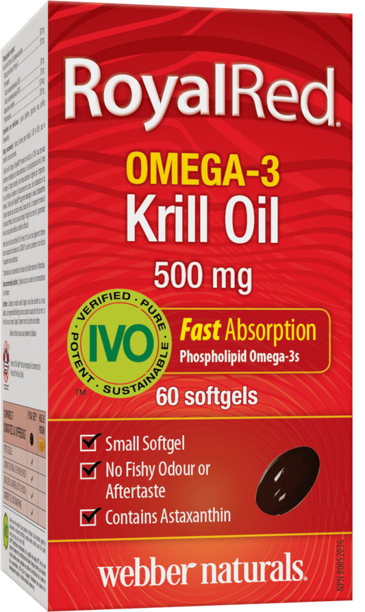 Webber Naturals Royal Red Omega-3 Krill Oil, 500mg, 60 softgels