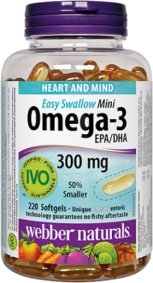 Webber Naturals Omega-3 Mini 300 mg EPA/DHA 繚 220 clear enteric softgels