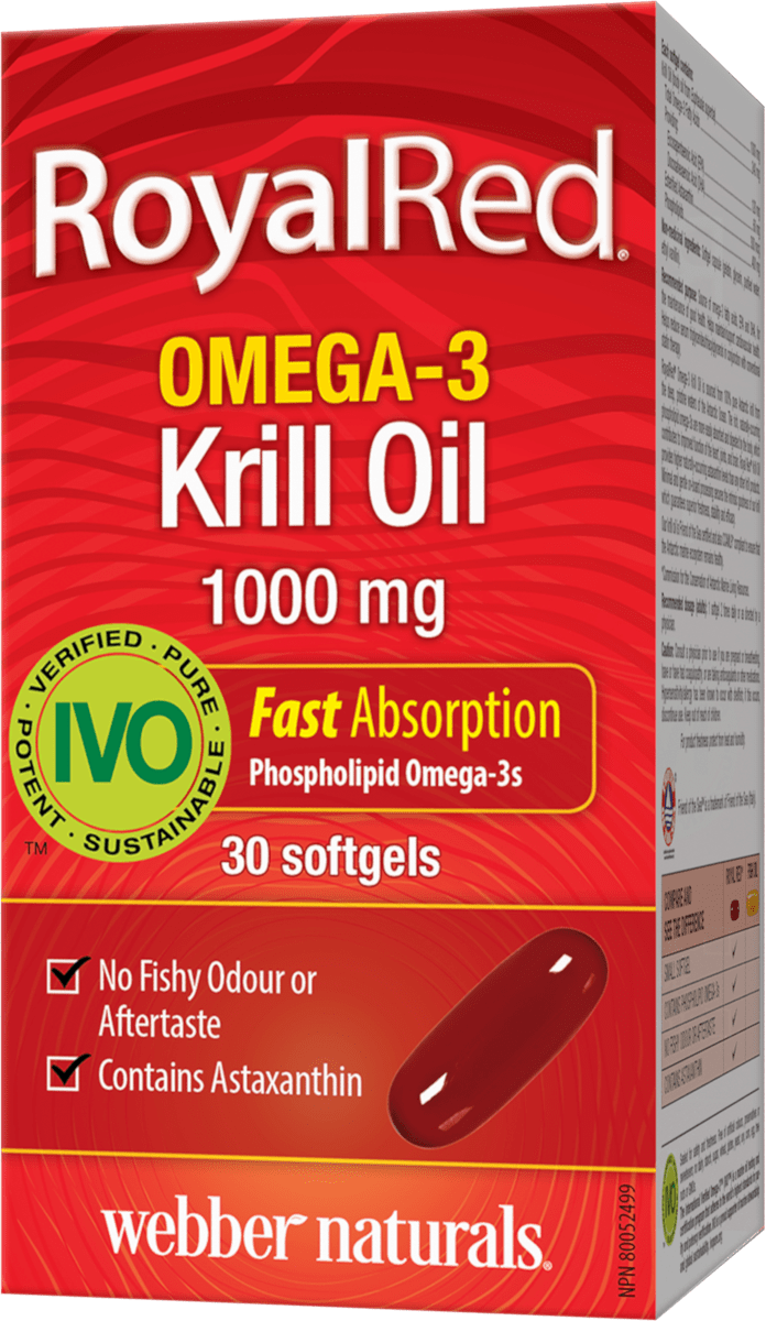 Webber Naturals Royal Red Omega-3 Krill Oil, 1000mg, 30 softgels