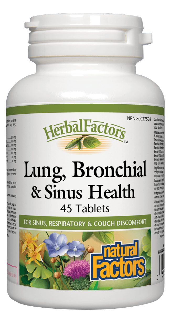 Natural Factors Lung, Bronchial & Sinus Health 45 Tablets
