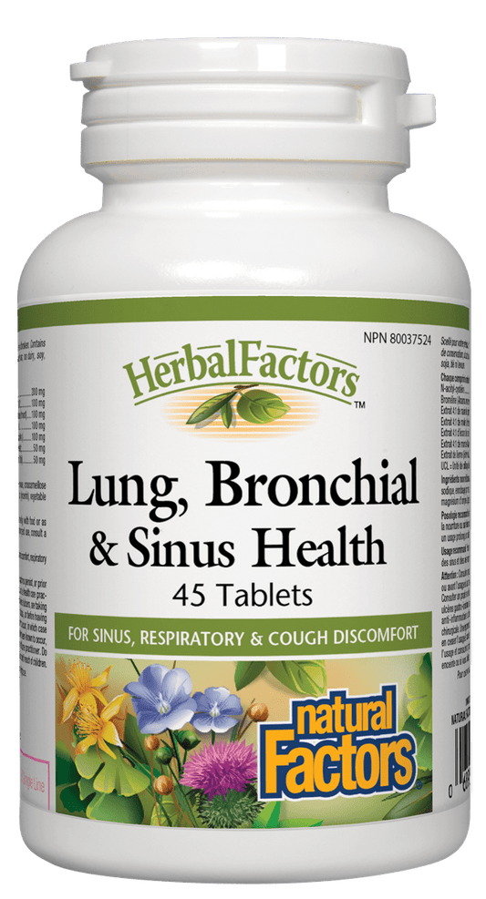 Natural Factors Lung, Bronchial & Sinus Health 45 Tablets