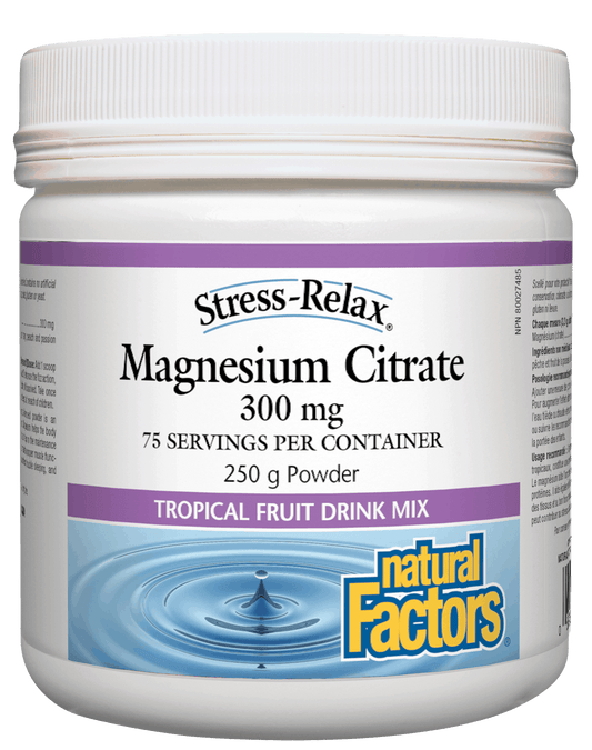 Natural Factors Magnesium Citrate 300mg Tropical Fruit 250g
