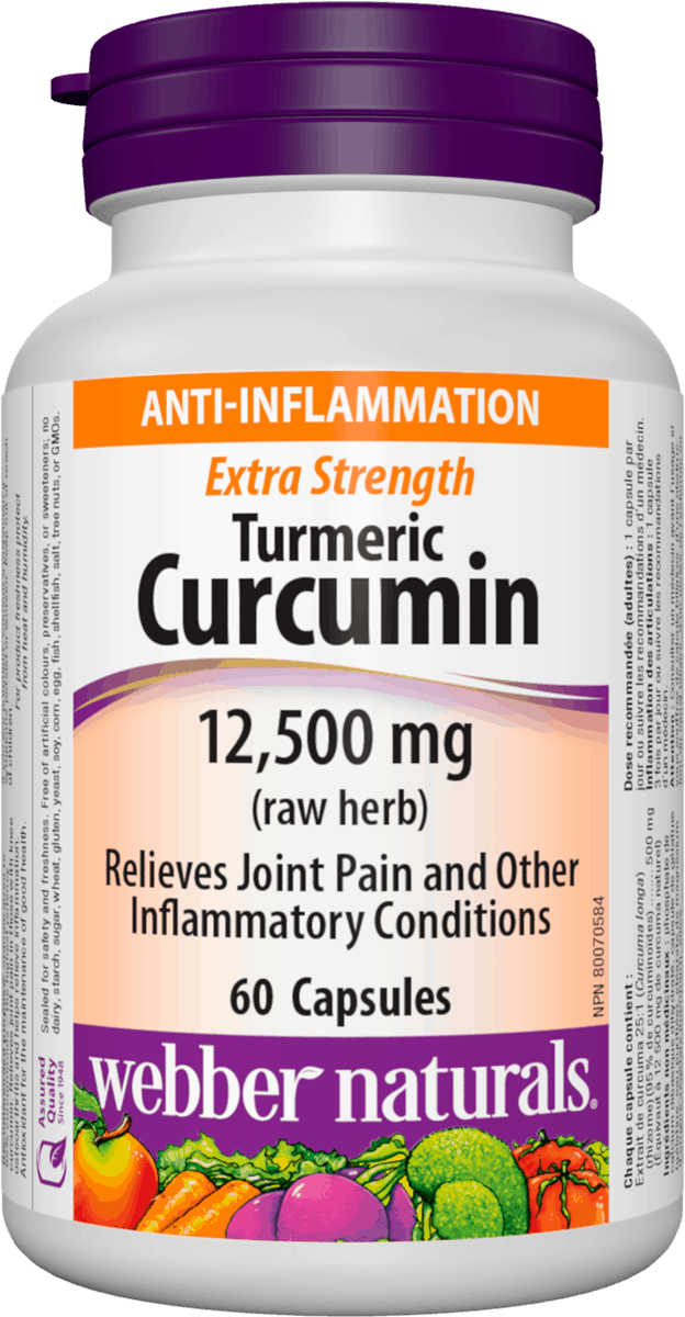 Webber Naturals Turmeric Curcumin 500 mg Extra Strength , 60 capsules