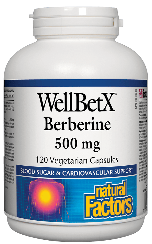 Natural Factors WellBetX Berberine 500mg 120 V-Capsules