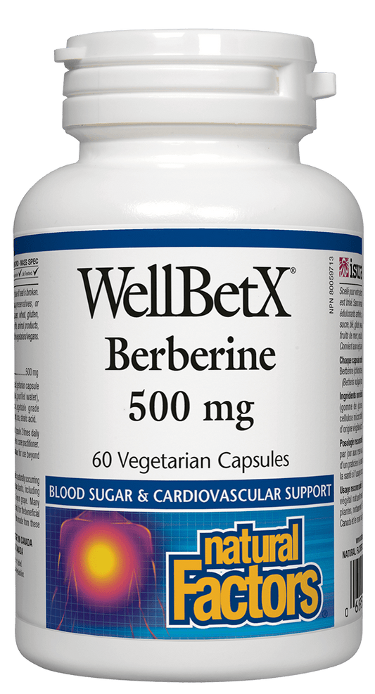 Natural Factors WellBetX Berberine 500mg 60 V-Capsules