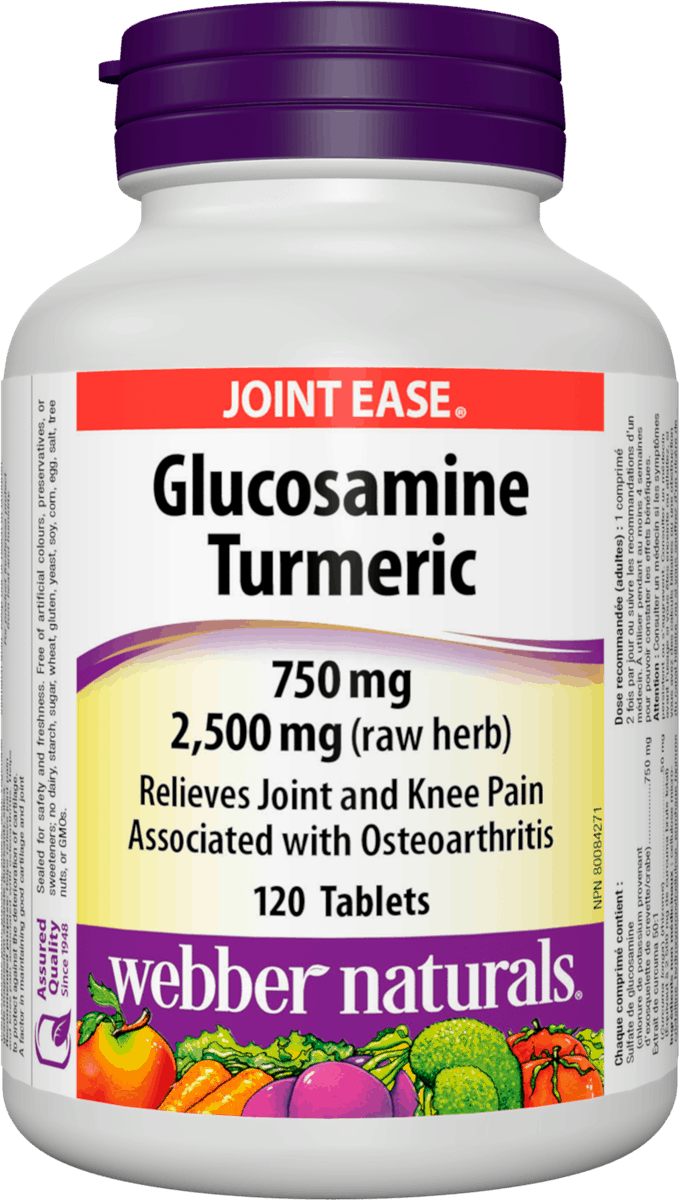 Webber Naturals Glucosamine Turmeric 750 mg 120 tablets