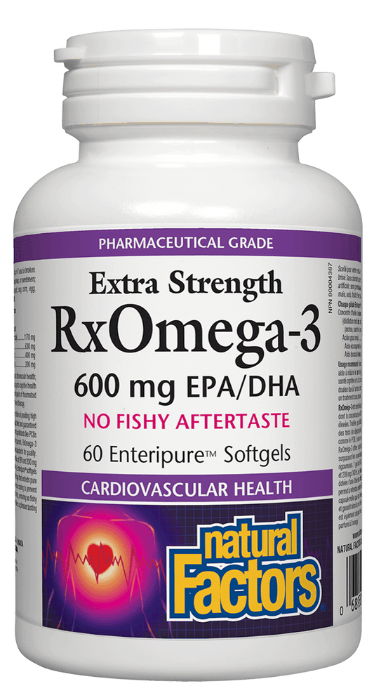 Natural Factors RxOmega-3 Factors, Extra Strength, 60 Softgels