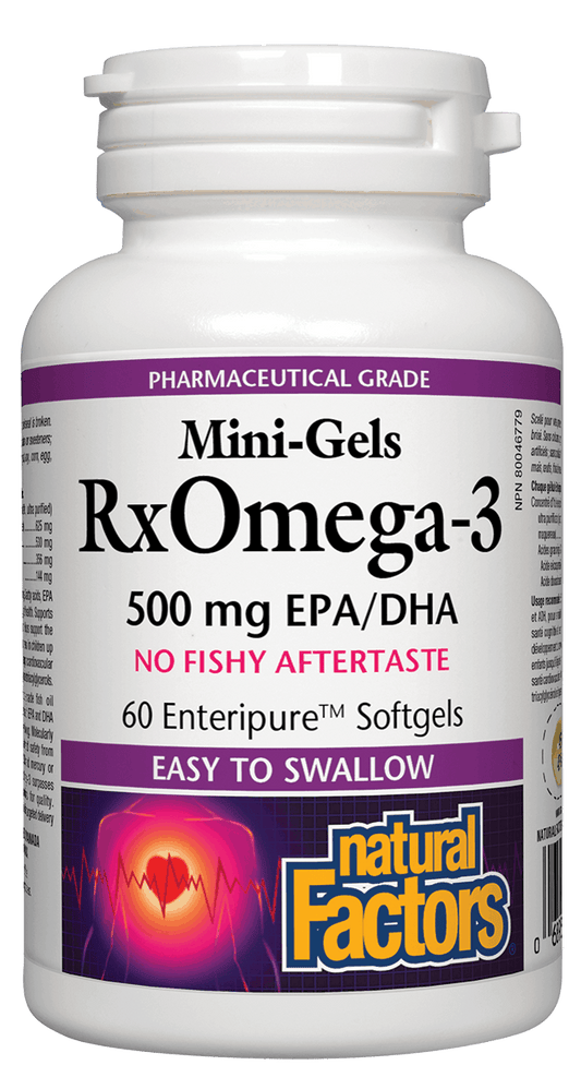 Natural Factors RxOmega-3 Mini Gels 500mg 60 Softgels