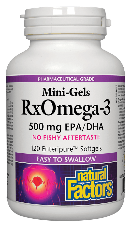 Natural Factors RxOmega-3 Mini Gels 500mg 120 Softgels