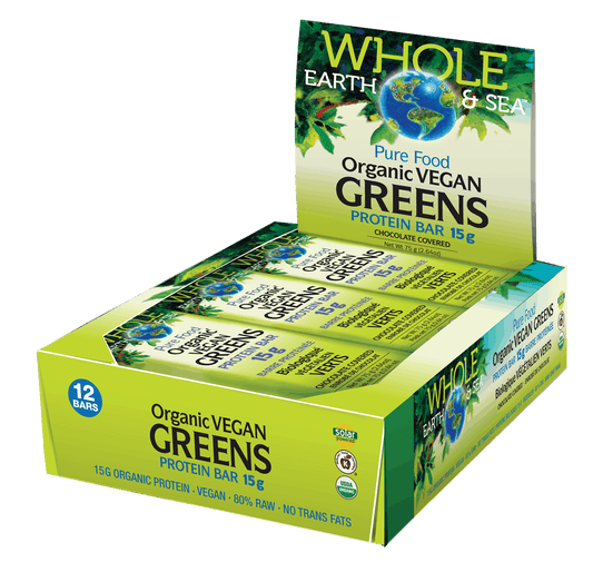 Natural Factors Organic Vegan Greens Protein Bar 12 X 75g