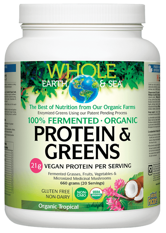 Natural Factors Whole Earth & Sea Fermented Protein & Greens 660g Tropical