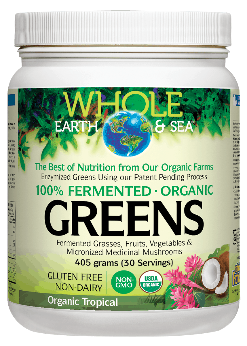 Natural Factors Whole Earth & Sea Fermented Greens 405g Tropical