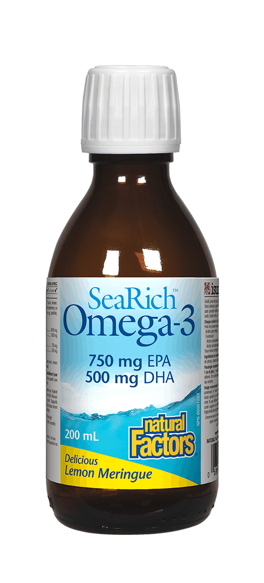 Natural Factors SeaRich Omega-3 750mg EPA 500mg/DHA 200ml Lemon Meringue