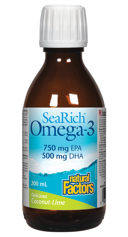 Natural Factors SeaRich Omega-3 750 mg EPA 500mg/DHA 200ml Coconut Lime