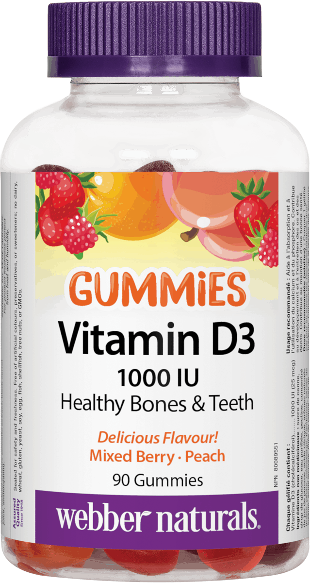 Webber Naturals Vitamin D3 Gummies 1000 IU - 90 gummies