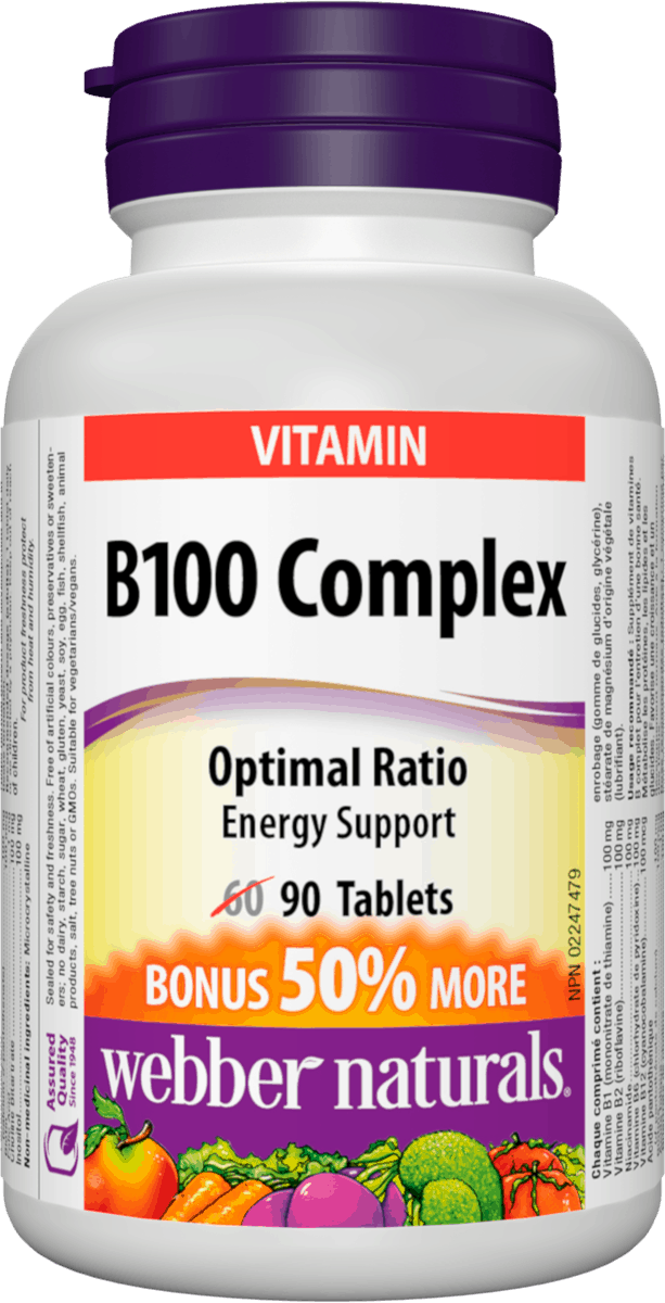 Webber Naturals B100 Complex, 90 tablet Bonus Size
