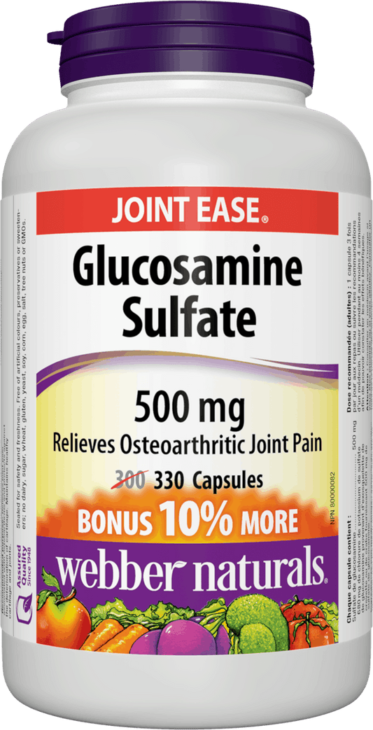 Webber Naturals Glucosamine  Sulfate 500mg, 330 Caps Bonus