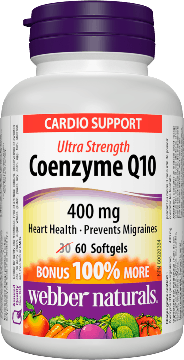 Webber Naturals Coenzyme Q10 Ultra Strength 400 mg BONUS, 30+30 softgels