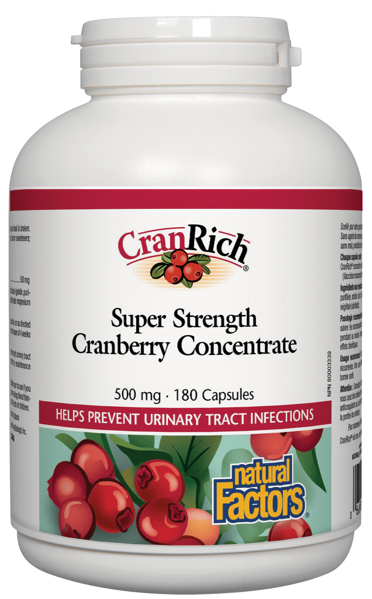 Natural Factors CranRich Super Strength Cranberry Concentrate 500mg 180 Capsules