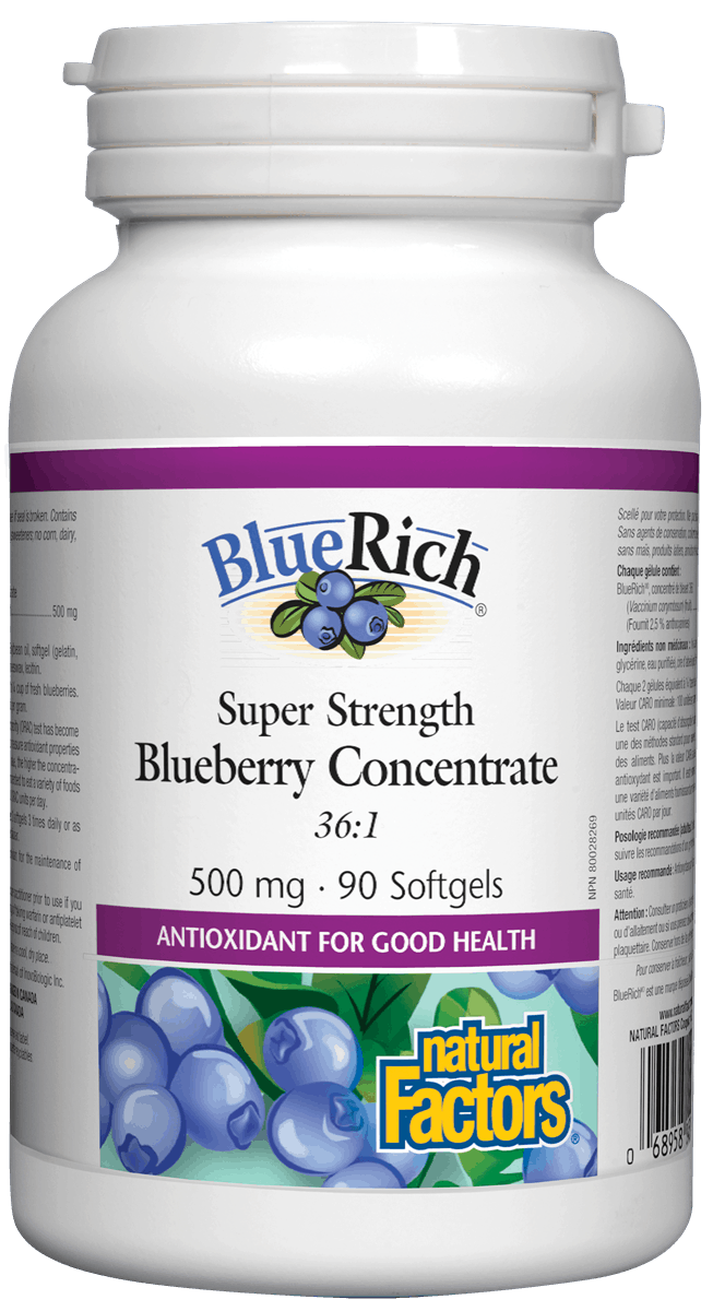 Natural Factors BlueRich Blueberry 500mg 90 softgel