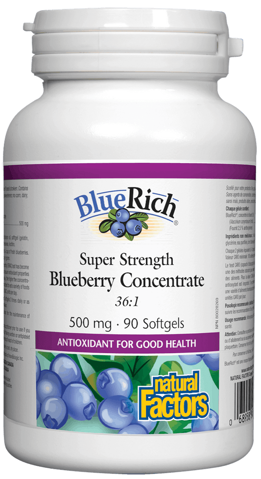 Natural Factors BlueRich Blueberry 500mg 90 softgel