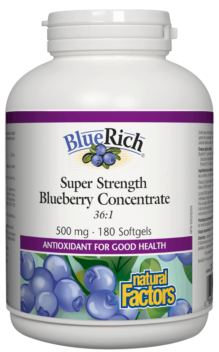 Natural Factors BlueRich Blueberry 500mg 180 softgel