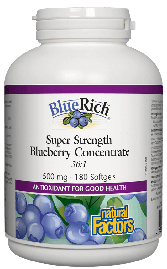 Natural Factors BlueRich Blueberry 500mg 180 softgel