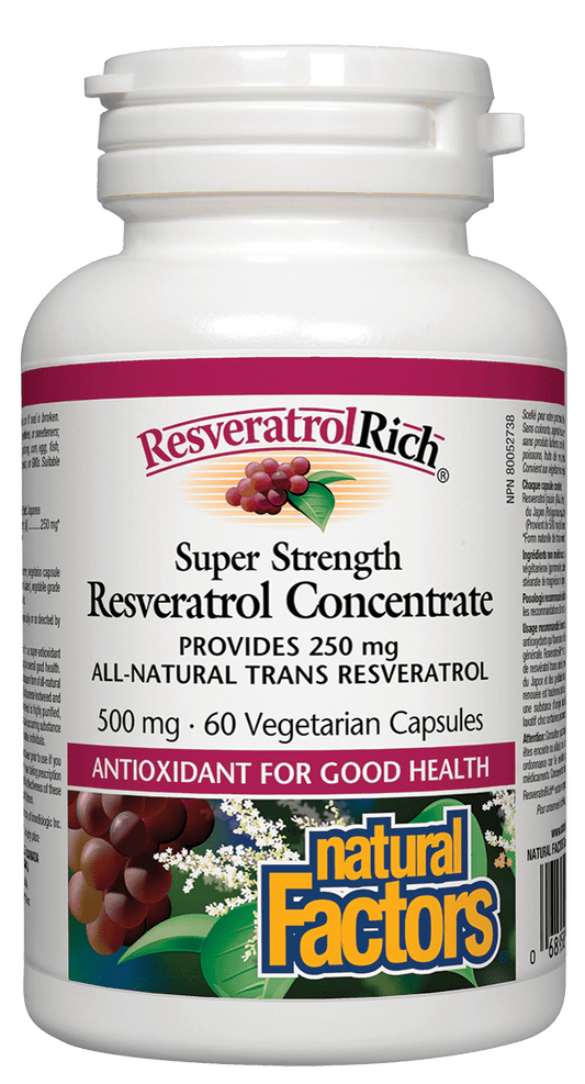Natural Factors ResveratrolRich 500mg 60 V-Capsules