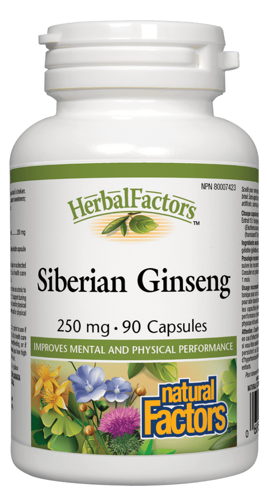 Natural Factors Siberian Ginseng Extract 250mg 90 V-Capsules