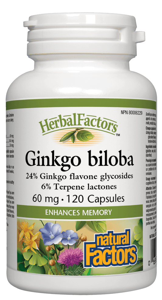 Natural Factors Ginkgo Biloba Extract 60mg 120 Capsules