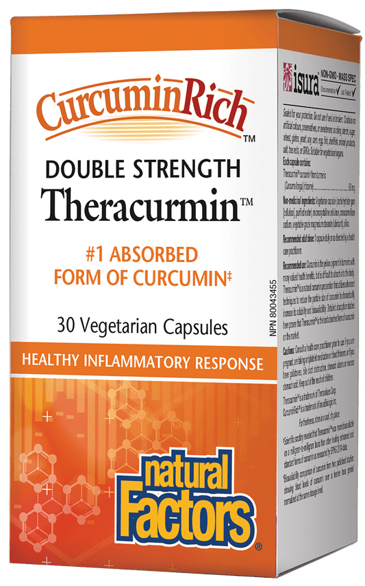 Natural Factors CurcuminRich Double Strength Theracurmin 30 V-Capsules