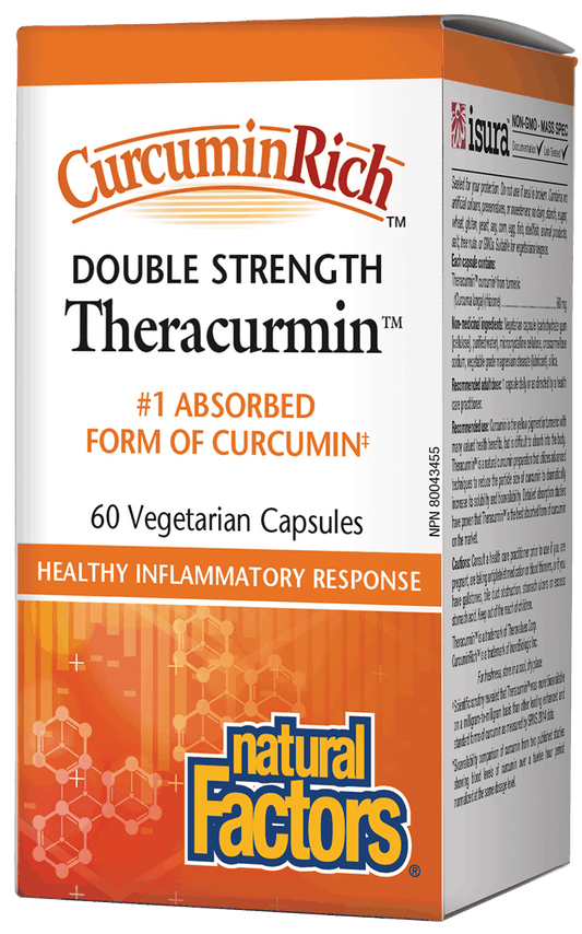 Natural Factors CurcuminRich Double Strength Theracurmin 60 V-Capsules